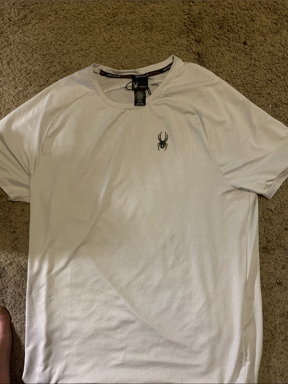 Spyder Men's White Short Sleeve Performance Tee with Black Logo
